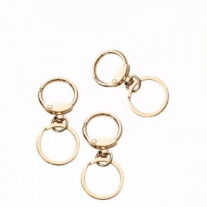 Openable O-Ring Trigger Round Snap Carabiner Spring Ring Round Key Ring Wallet Metal Keychain